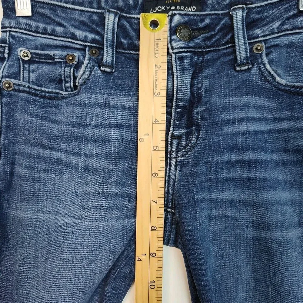 Lucky Brand Lolita Super Skinny Cropped Women's Jeans, 00/24, Raw Hem, Blue - Picture 5 of 13